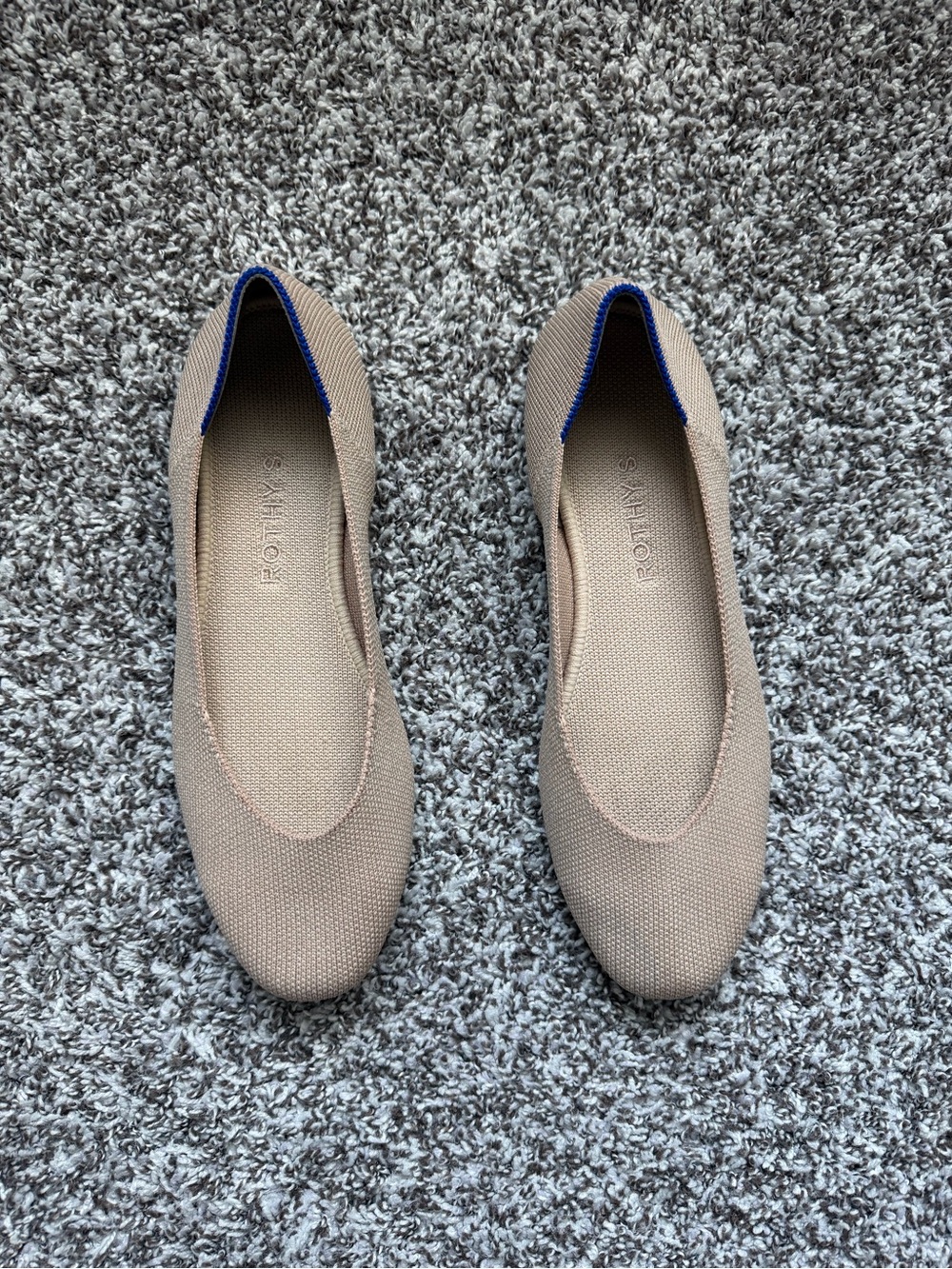 Rothy's Taupe/ Ecru Knit Ballet Flats 7.5